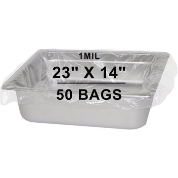 23X14 inches Pan Liners Poly Nylon 1 Mil Half Pan Med and Deep PN